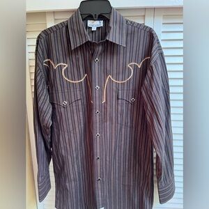 Vintage Panhandle Slim Mens Western Dress Shirt Snap buttons Size Small